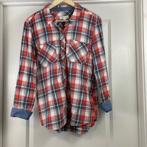 Treasure and Bo button down plaid shirt
